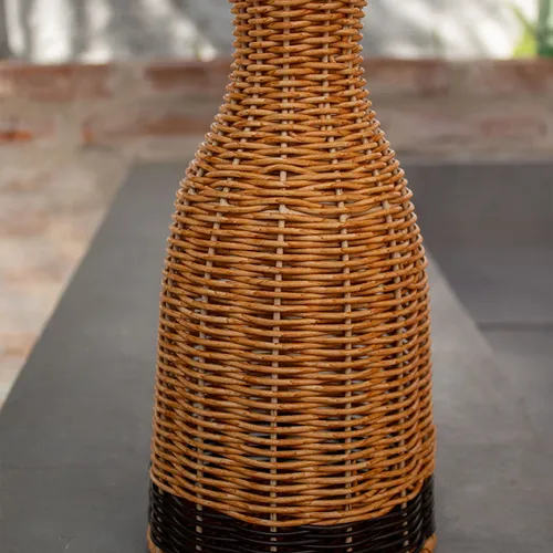 FLORERO TEJIDO FIBRA NATURAL en Madera natural - Jarrones, Uruguay | Cabana