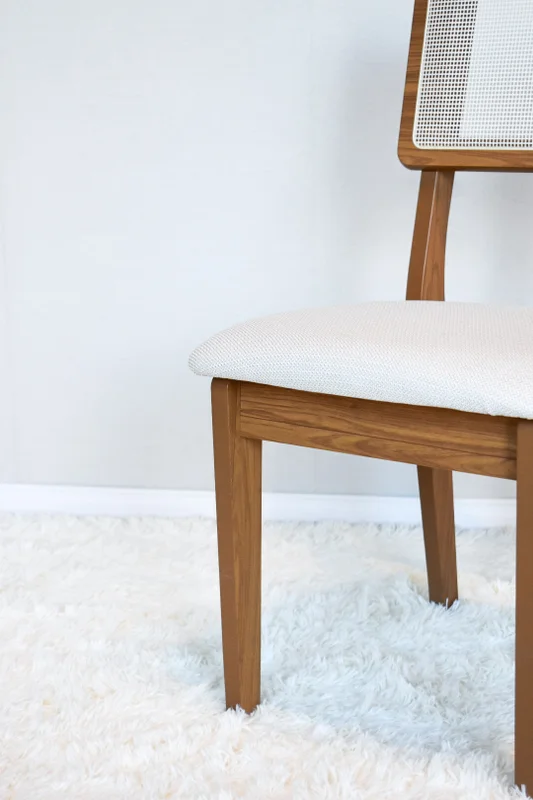 Silla de comedor Monica 100% MDF con RATAN en Madera natural - Sillas, Uruguay | Balton, vista 12