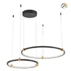 Colgante Led doble anillo negra y dorada 56W Dimerizable en Multicolor - Lámparas colgantes, Uruguay | Iluminica, vista 1 de 6