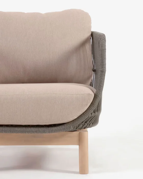 Sofá Catalina 3 plazas de cuerda - verde y madera maciza de acacia 170 cm FSC 100% en Verde - Sillones y sofás, Uruguay | Kavehome, vista 5
