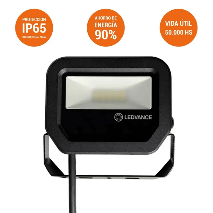 Proyector LED LEDVANCE OSRAM 10W Luz Cálida en Negro - Lámparas de pie, Uruguay | Darko Lighting, vista 2