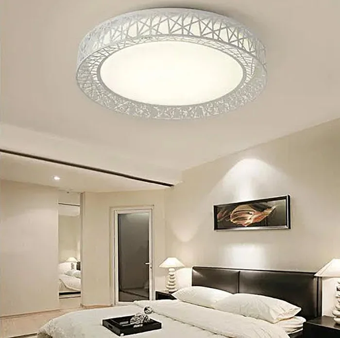 Luminaria plafón techo full led nórdico metálico 37W en Blanco - Lámparas colgantes, Uruguay | Decotech