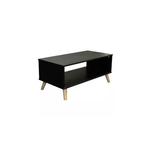 Mesa De Living Madera Maciza - Línea Berlín - Negra en Negro - Mesas de living, Uruguay | Ecowood