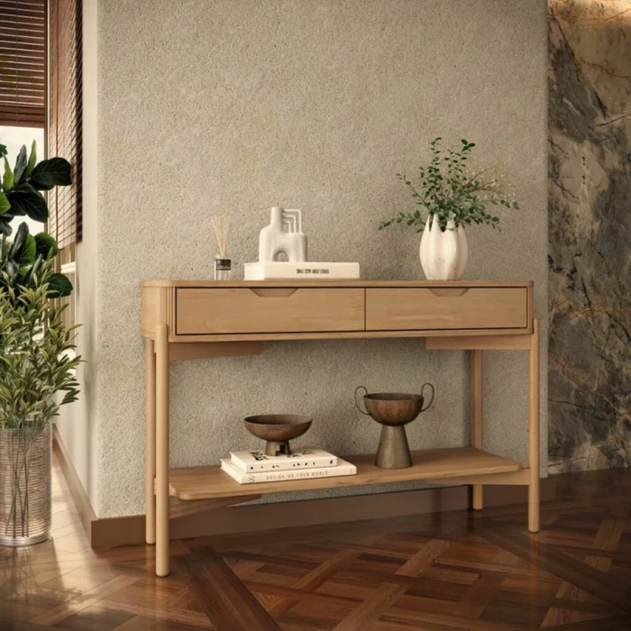 Consola Nest 2 Cajones Tauri en Madera natural - Aparadores y recibidores, Uruguay | Aihaus