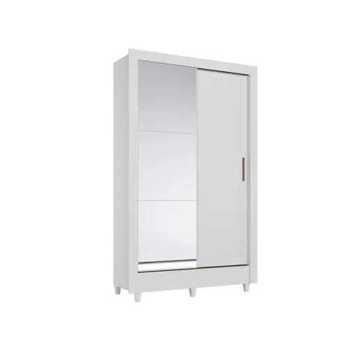 Ropero 2 Puertas Corredizas Con Espejo Y Patas Dormitorio en Blanco, Uruguay | Soy Hogar