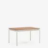 Mesa extensible de exterior Canyelles de polimadera y aluminio - blanco mate 140 (200) x 90 cm en Blanco, Marrón - Mesas de comedor, Uruguay | Kavehome, vista 1 de 7