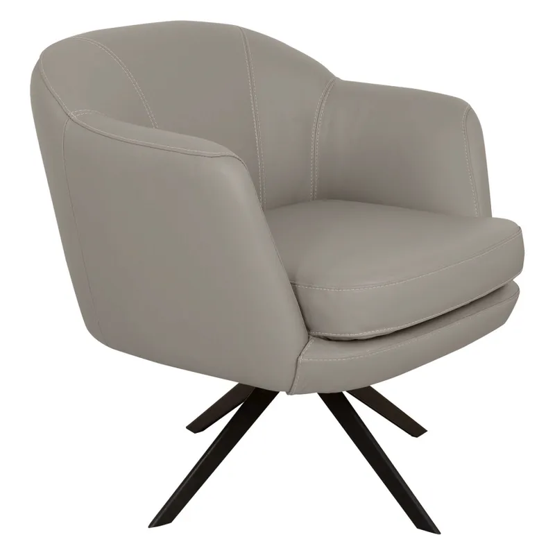 Butaca Giratoria 1 Cuerpo Cuero-100-natural Gris 1004 Grey en Gris - Sillones y sofás, Uruguay | Divino