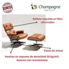 POLTRONA CUERO CHARLES EAMES - PERLA OPACO - C/APOYA PIES en Madera natural - Butacas, banquetas y puffs, Uruguay | Champagne Home, vista 3 de 5