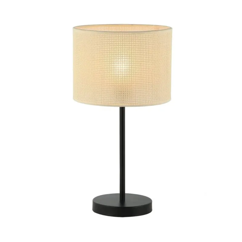 LAMPARA DE MESA D25x45CM TEJIDO/METAL BEIGE/NEGRO en Multicolor - Lámparas de mesa, Uruguay | Koz