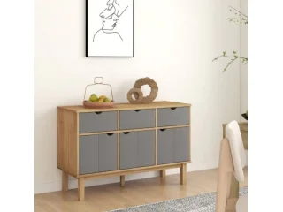 Aparador 3P y 3C Mel/Gris Linea Nordica en Madera Maciza en Madera natural - Comedor, Uruguay | Que Sal Muebleria, vista 3