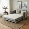 SOFA CAMA 1.46 MTS - PARRILLA EXTENSIBLE TELA GRIS - ALMOHADONES TELA CLARA en Beige claro, Gris - Sillones y sofás, Uruguay | Champagne Home, vista 2 de 5