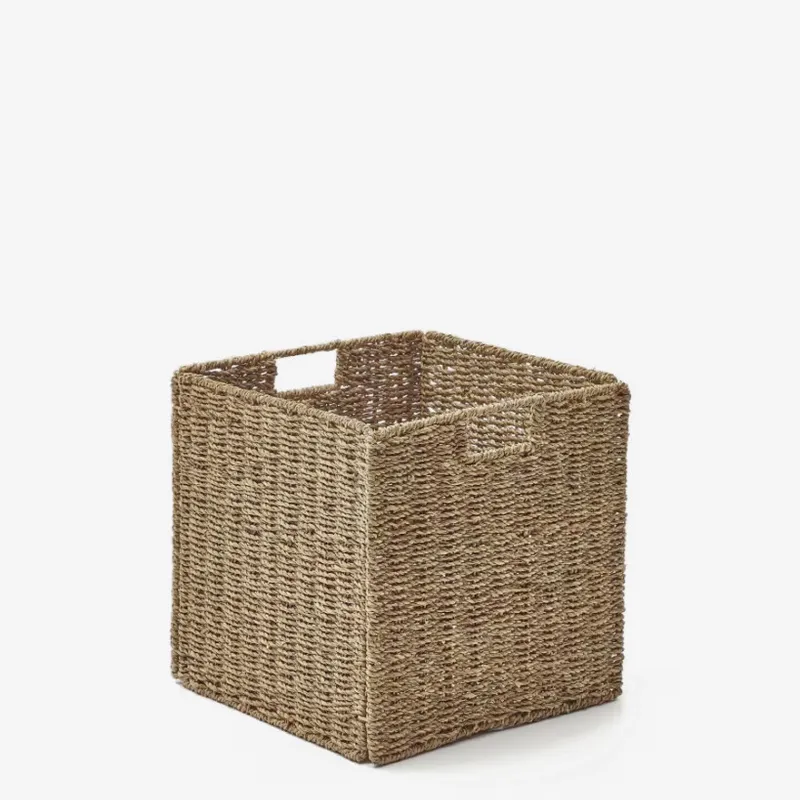 Caja plegable Tossa de fibras naturales 32 x 33 cm en Madera natural - Canastos, Uruguay | Kavehome