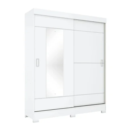 Ropero 2 puertas corredizas con espejo en Blanco - Roperos y placares, Uruguay | La Cueva Muebles, vista 6