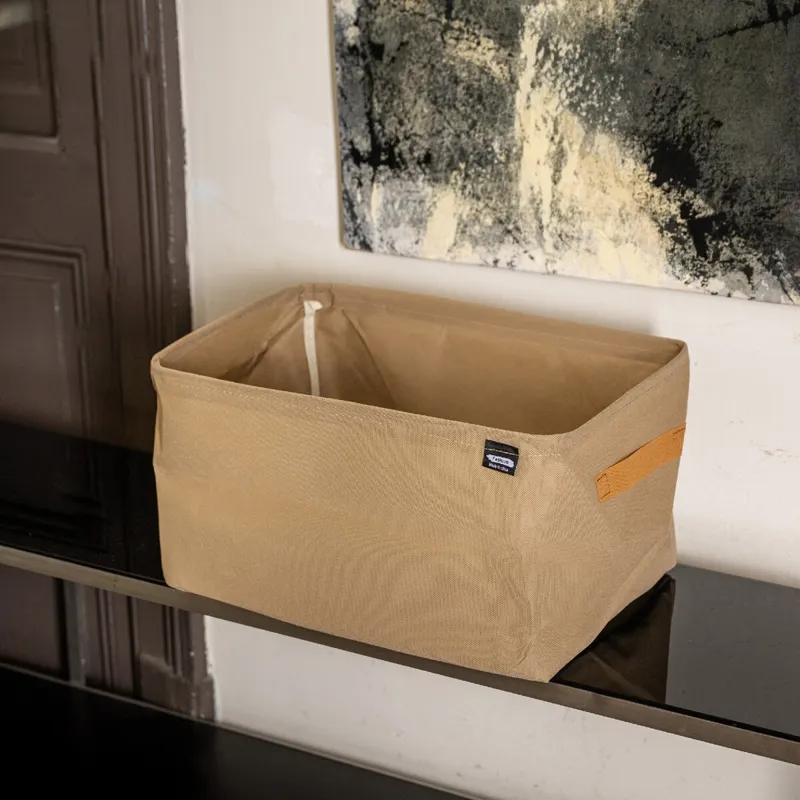 Caja de almacenamiento organizador de ropa 48cm - Marrón en Caqui - Canastos, Uruguay | Buho Store