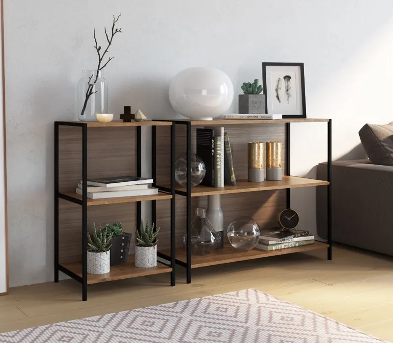 Biblioteca baja Steel Quadra (90cm) 27868 en Madera natural - Bibliotecas, Uruguay | World Vigo