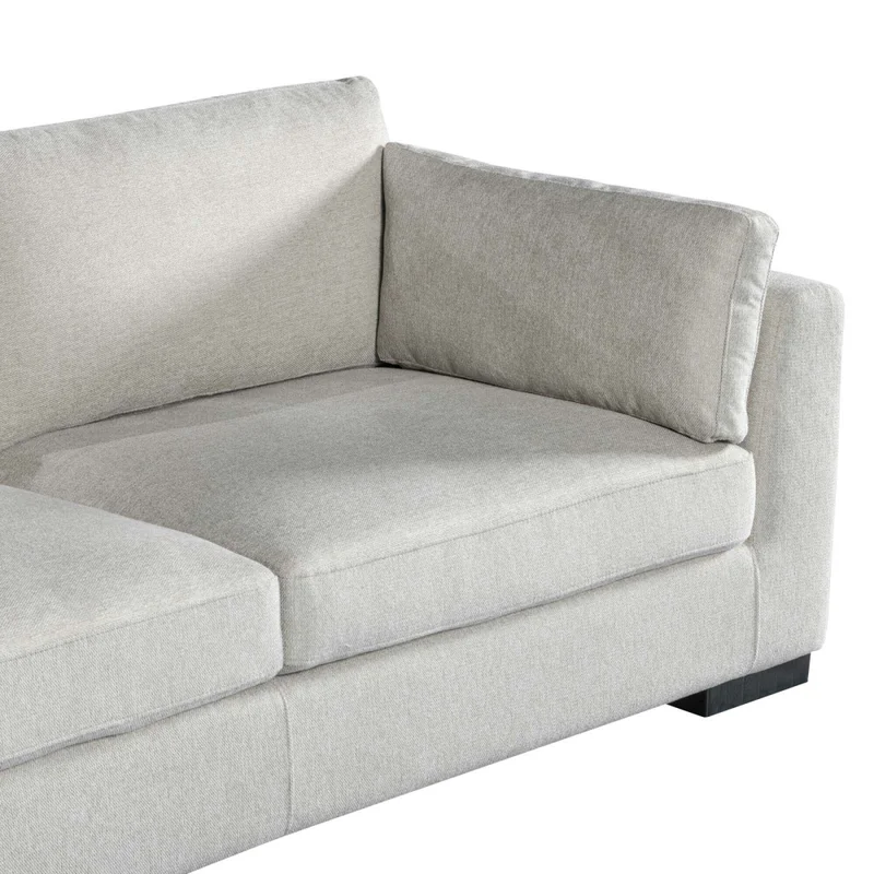 Sofá C/chaise Más De 4 Cuerpos Tela Natural-beige Monaco Natural en Madera natural - Sillones y sofás, Uruguay | Divino, vista 4