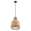 Colgante rattan color natural y reja negra 40cm en Multicolor - Lámparas colgantes, Uruguay | Iluminica, vista 1 de 6