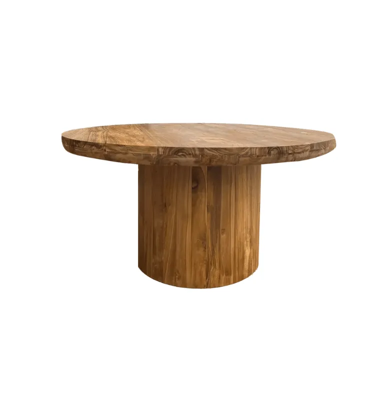 MESA COMEDOR OSLO REDONDA TEKA en Madera natural - Mesas de comedor, Uruguay | Masinfinito Casa