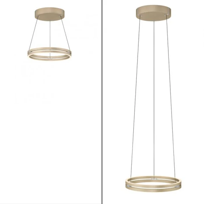 Colgante led anillo motorizado 40w 50cm a control remoto con varias funciones, Champagne en Amarillo - Lámparas colgantes, Uruguay | Iluminica, vista 3