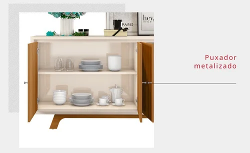 Aparador Mueble Buffet Bargueño 4 Puertas Brise en Blanco - Aparadores y recibidores, Uruguay | Soy Hogar, vista 6