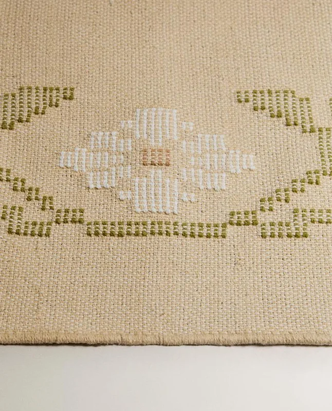 ALFOMBRA JACQUARD FLORES en Beige - Alfombras, Uruguay | Zara Home, vista 4