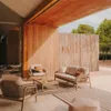 Set Vellana sofá 3 plazas, 2 sillones y mesa centro madera maciza acacia FSC 100% cuerda b en Beige, Blanco, Natural - Sillones y sofás, Uruguay | Kavehome, vista 2 de 8