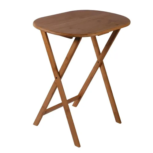 MESA OVAL BAMBOO 61X42X66CM PLEGABLE en Madera natural - Mesas de comedor, Uruguay | Decohogar