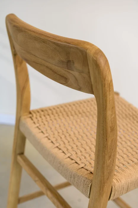 Banqueta en madera teca y cuerda en Madera natural - Butacas, banquetas y puffs, Uruguay | Entrecasa, vista 3