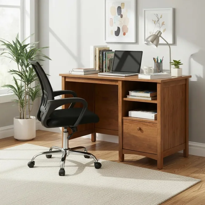 Combo Escritorio + Silla de Oficina - Union Plain en Marrón - Escritorios, Uruguay | Rústico Hogar