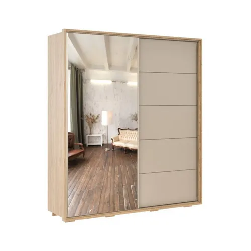 Ropero puertas corredizas con Espejo 2.1 - Beige en Beige - Roperos y placares, Uruguay | Rústico Hogar