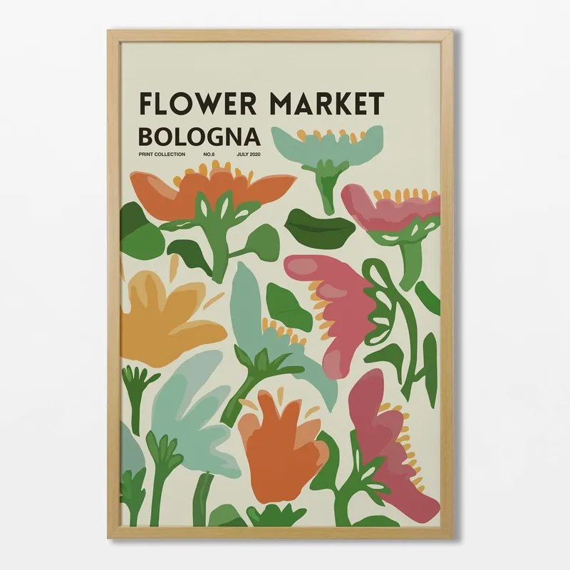 Flower Market - Bologna en Multicolor - Láminas, Uruguay | La Cuadrería