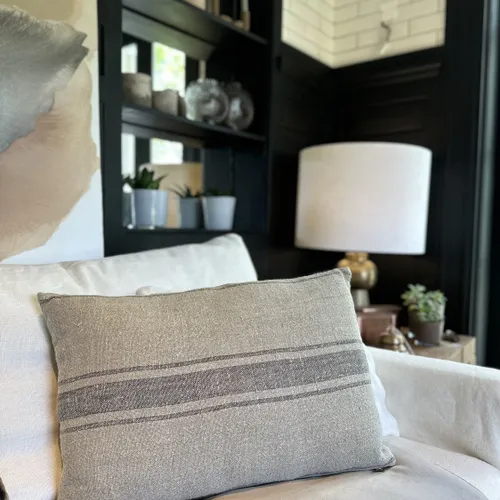 ALMOHADON LINO NATURAL en Gris - Textiles, Uruguay | Masinfinito Casa