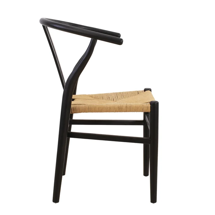 Silla De Comedor Madera Negro Wishbone en Negro - Sillas, Uruguay | Divino, vista 3