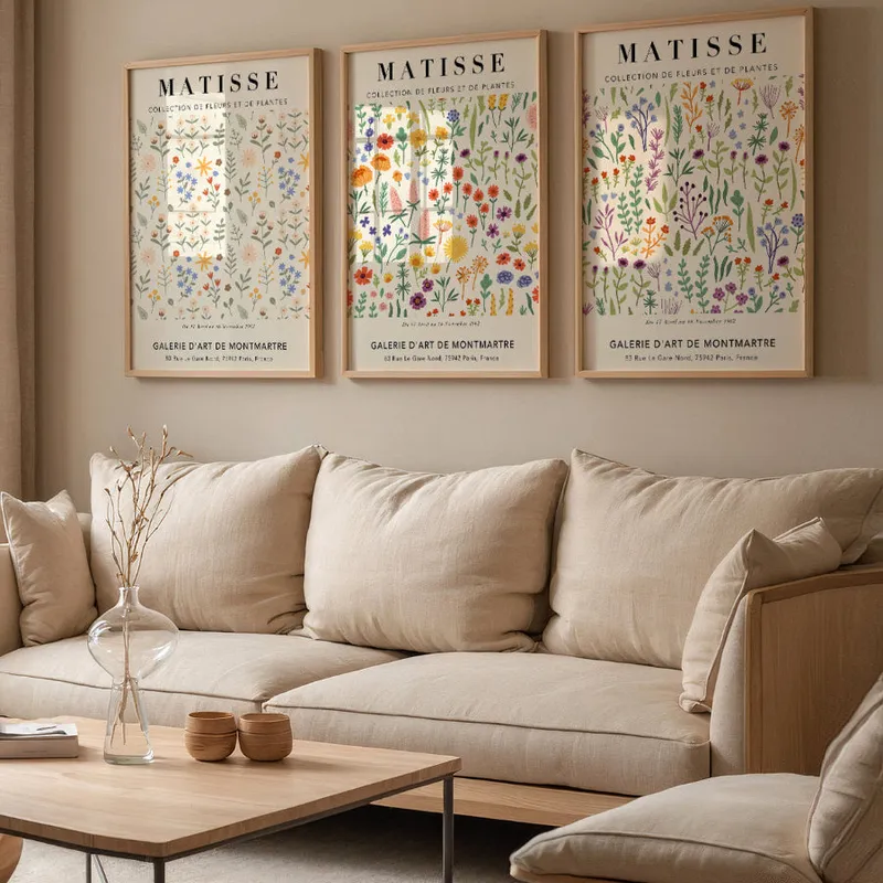 Matisse - Floral tríptico en Multicolor - Láminas, Uruguay | La Cuadrería