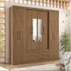 Ropero Placares Napoles 8 Puertas 9 Estantes Con Espejo Jatoba en Jatoba - Mesas de living, Uruguay | Soy Hogar, vista 3 de 4