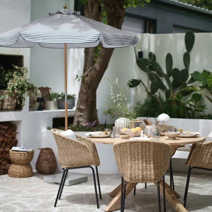 Sombrilla SMYGEHUK Ø200 natural/azul - Muebles para el exterior, Uruguay | JYSK, vista 2