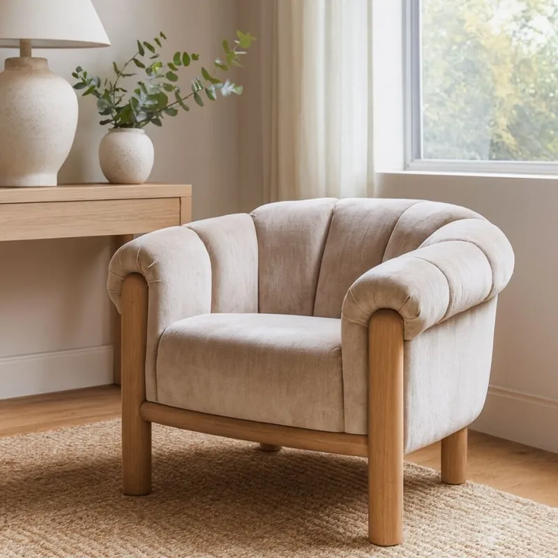 POLTRONA DUSHI Beige en Beige - Butacas, banquetas y puffs, Uruguay | Viasono