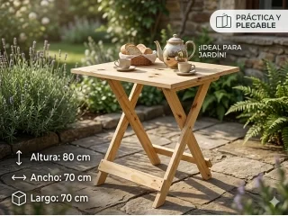 Mesa de pino plegable en Madera natural - Mesas de comedor, Uruguay | Quesal, vista 4