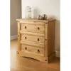 Comoda 3 cajones Cera/Blanco LINEA CORONA MADERA - Cómodas, Uruguay | Que Sal Muebleria, vista 4 de 4