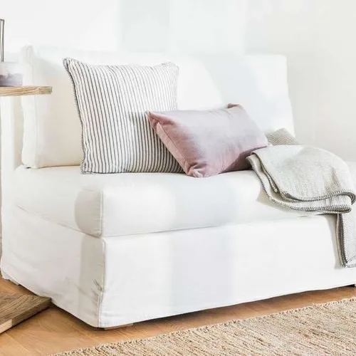 SILLON MANUELITA - FUNDA LAVABLE JEAN BLANCO en Blanco - Sillones y sofás, Uruguay | La Iberica