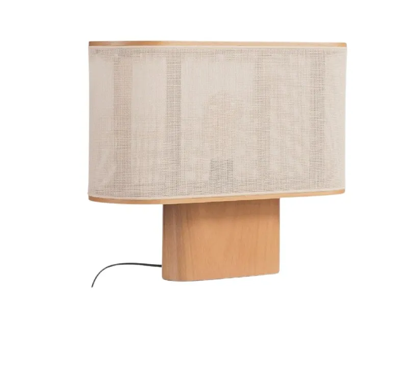 Lámpara de Mesa Ovalada en Madera natural - Lámparas de mesa, Uruguay | Finkel