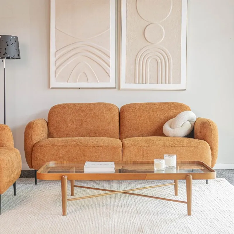 Sofá Giovanni - 3 cuerpos / Terracota en Naranja - Sillones y sofás, Uruguay | Fábrica Italiana
