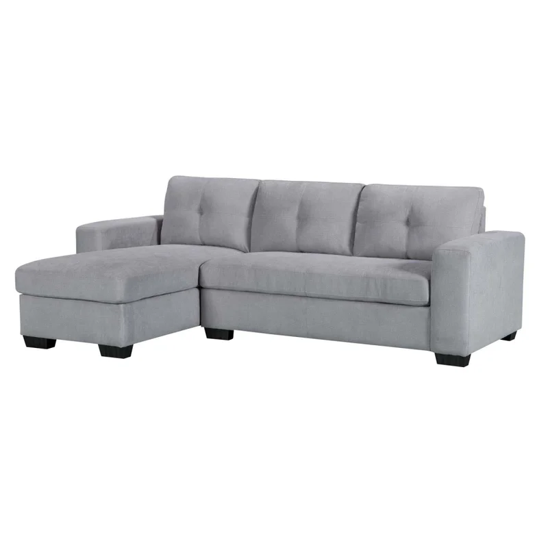 Sofá C/chaise Más De 4 Cuerpos Tela Gris Detroit en Gris - Sillones y sofás, Uruguay | Divino, vista 3