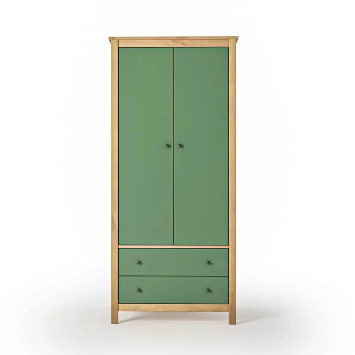 Ropero 2 Puertas 2 Cajones - Línea Maden - Verde en Verde - Roperos y placares, Uruguay | Ecowood, vista 4