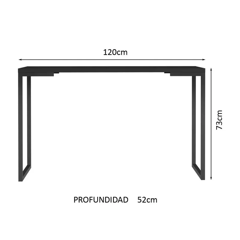 Mesa de escritorio Industrial Madera y Hierro 120cm en Negro - Escritorios, Uruguay | Balton, vista 5
