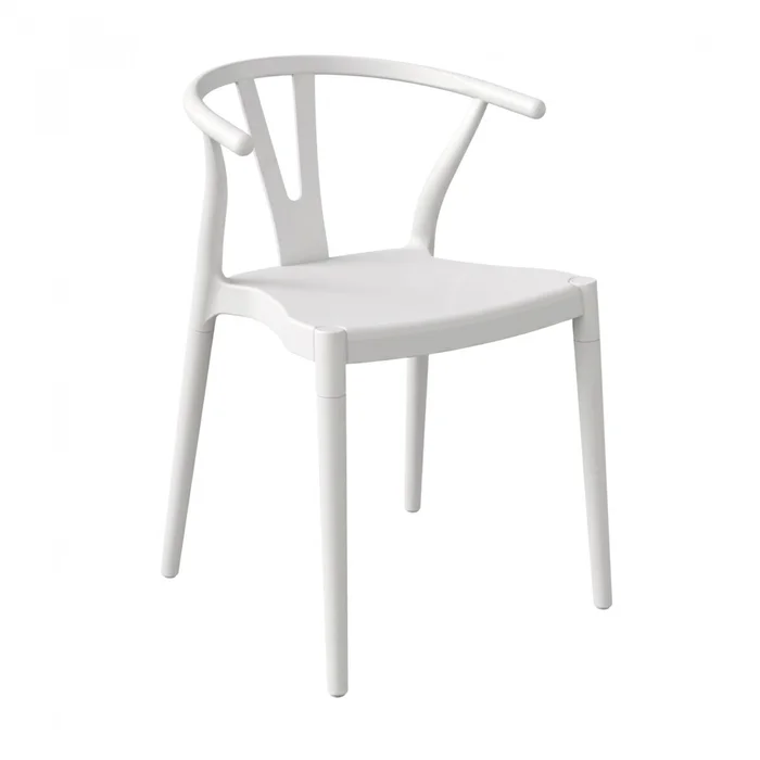 Silla Wishbone de polipropileno Blanco Tiza en Blanco - Muebles para el exterior, Uruguay | Rústico Hogar, vista 2
