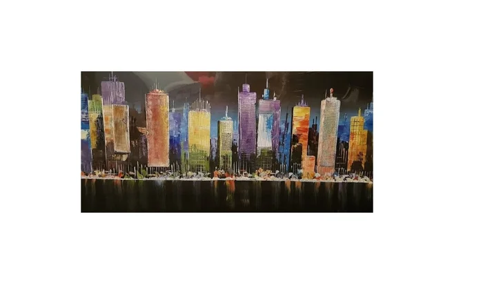 Oleo Decorativo Ciudad Iluminada en Oleo Decorativo Ciudad Iluminada - Decoración de pared, Uruguay | Finkel