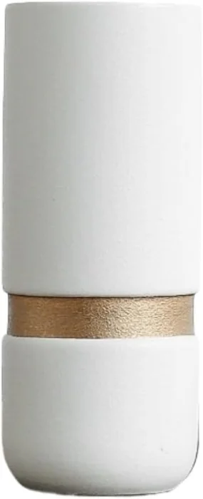 FLORERO CERAMICA CRUDA C/ LINEA DORADA en Dorado - Jarrones, Uruguay | Champagne Home