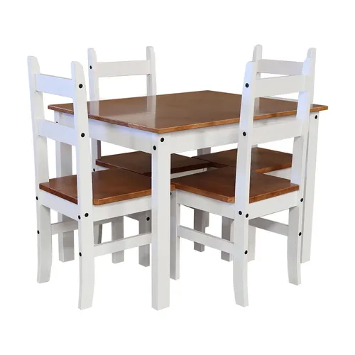 Juego Comedor Mesa 4 Sillas Linea Mexicana Madera - Mesas de comedor, Uruguay | Soy Hogar