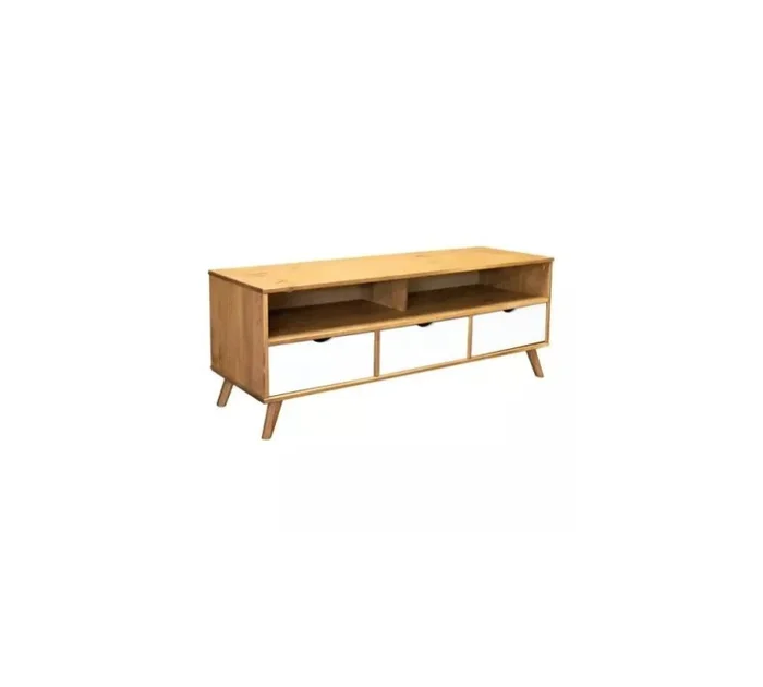 Rack 3 Cajones Madera Blanco - Línea Berlín en Multicolor - Muebles para TV, Uruguay | Ecowood, vista 2